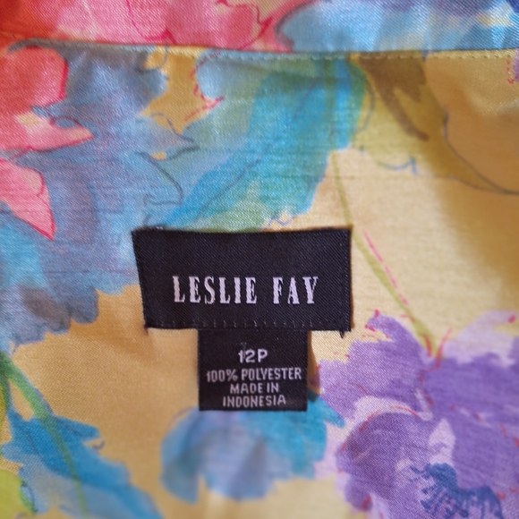 Leslie Fay vintage 1980's tropical floral skirt set suit sz 12P *D5 - Picture 3 of 9